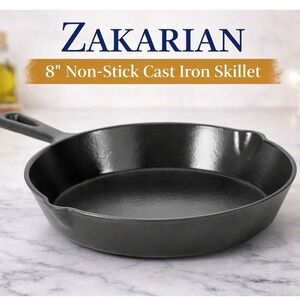 Zakarian by Dash 8 inch Non-Stick Cast Iron Skillet Black Frying Pan K49871